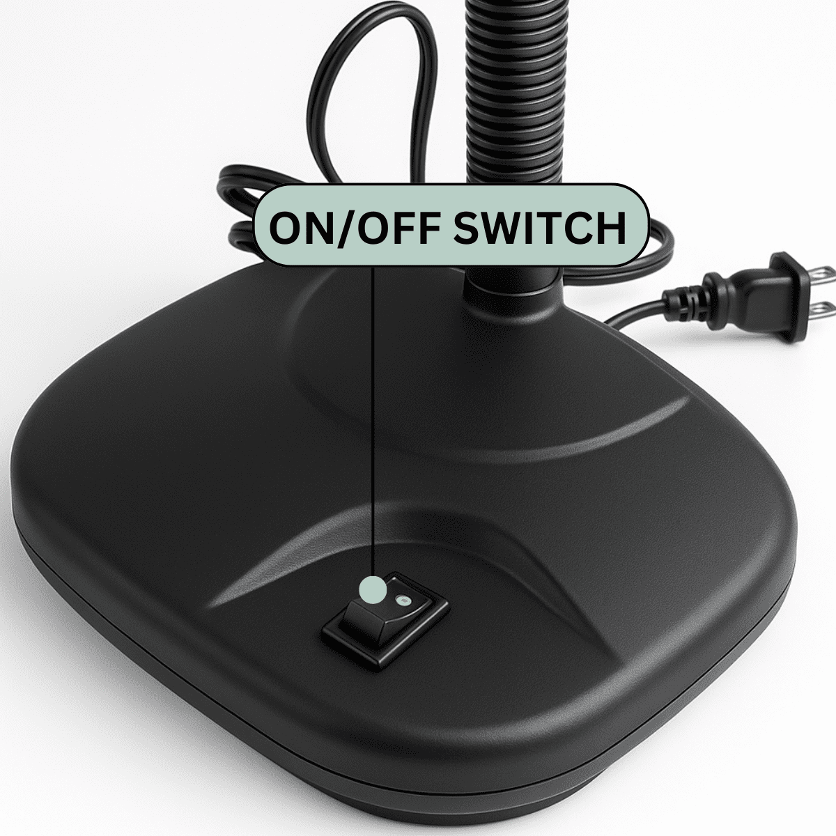 ELUCIDATE 3.5" (8.9 cm) Diameter | Black Plastic | LED Illuminated 110V | Bendable Gooseneck | 3X and 8X Magnification Lens | Ideal for Detailed Work | Space-Saving Design
