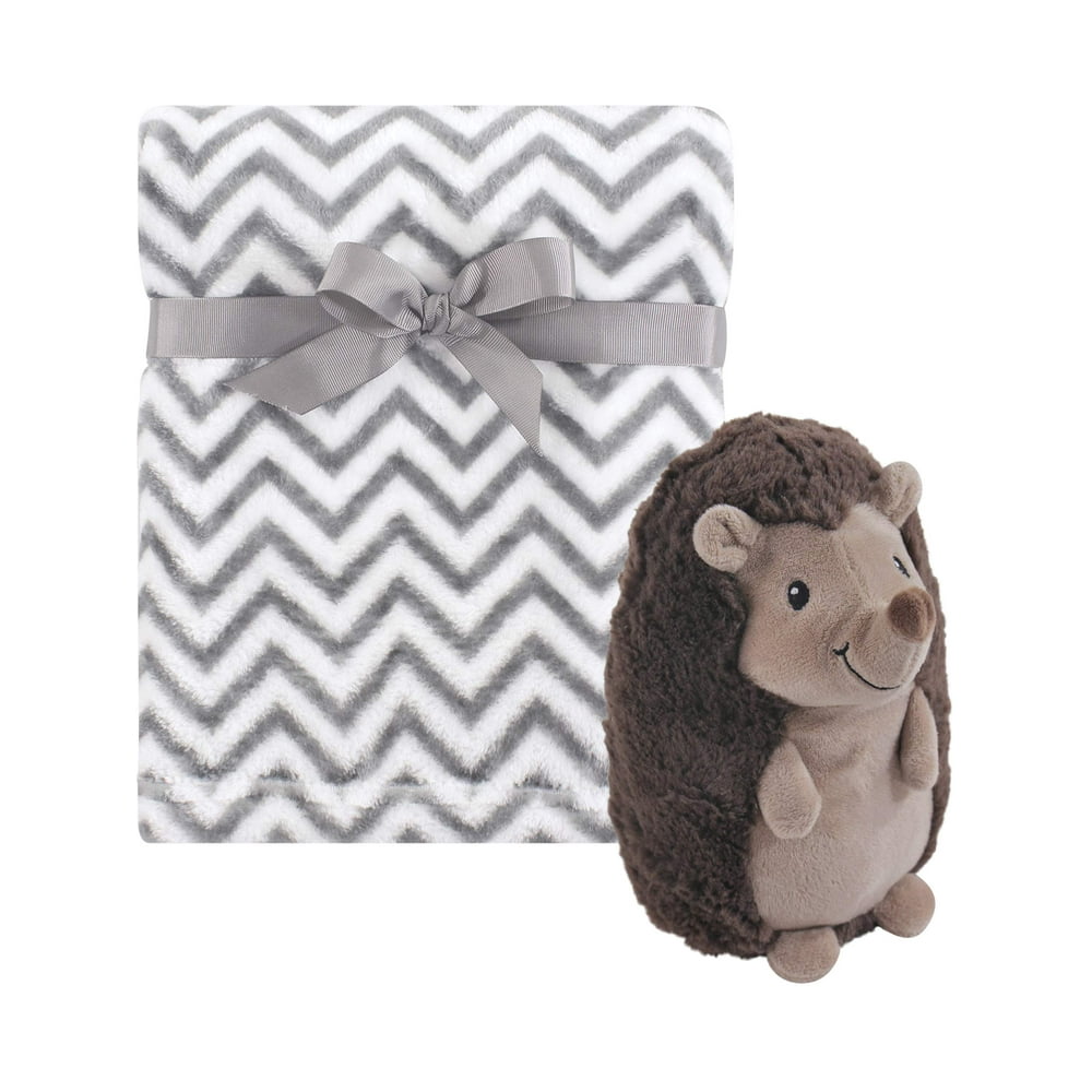 Hudson Baby Boy and Girl Plush Blanket and Toy, Hedgehog