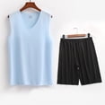 thumbnail image 2 of Conjunto Deportivo de los Hombres, Moda Casual de Color Sólido Cuello en V sin Mangas de Elasticidad Superior para el Desgaste Al Aire Libre, Traje Atlético de Humedad, 2 of 5