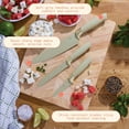 thumbnail image 4 of Beautiful 6-Piece Soft Grip Stainless Steel Knife Set Sage Green with Gold Accent by Drew Barrymore, 4 of 11