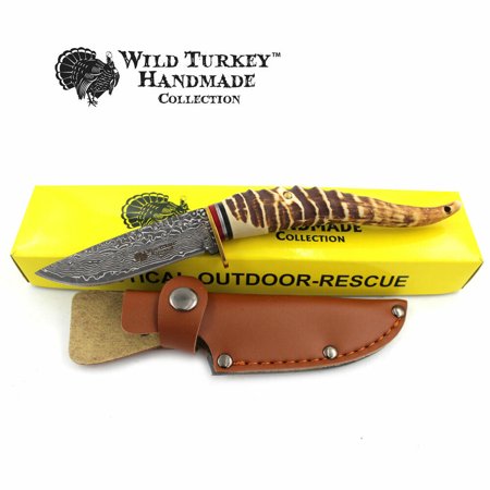 Wild Turkey Handmade Collection Fixed Blade Faux Handle Hunting Knife w/Sheath