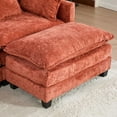 thumbnail image 5 of 35" Modern Cloud Sofa Ottoman, Rectangle Ottoman with Double Layer Upholstered Seat Cushion, Comfy Chenille Ottoman for Modular Sectional Sofa, Living Room, Bedroom, Apartment, Orange, 5 of 6