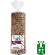 Great Value 100% Whole Wheat Bread, 24 oz