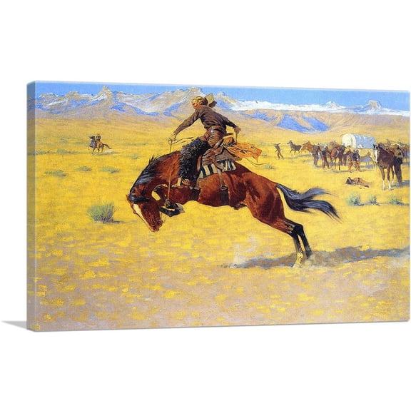 ARTCANVAS A Cold Morning On The Range 1904 Canvas Art Print by Frederic Remington - Size: 26" x 18" (0.75" Deep)