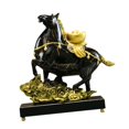 thumbnail image 1 of Figura de caballo, decoración de mesa, resina, coleccionable, obra de arte, artesanía fina Oro negro, 1 of 8