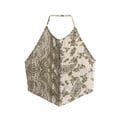thumbnail image 3 of HH TRAF Top corto con cuello halter, sin mangas y estampado bohemio sexy para mujer, con estampado bohemio y pantalón de pierna ancha de cintura media elegante e informal a la moda, 3 of 5