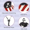 thumbnail image 2 of Zando 4th of July Bucket Hat for Men Women Patriotic American Flag Packable Waterproof Wide Brim Sun Hat Fishing Hiking, 2 of 6