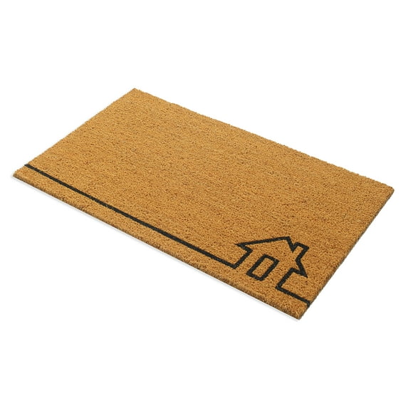 Fab Habitat Modern Non Slip Doormat - Durable, Thin - Natural coir Rubber - Entryway, Front Door, Porch, Patio - Home View Natural (18 x 30 Non-Slip)