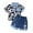 Z14Dark Blue, variant on Utlike Girls Outfit Sets Toddler Easter Clothes Baby Summer Outfits Cute Bunny Bow Applique Shirts Tops Denim Shorts Set Girls Party Sets Size 3 Years-4 Years