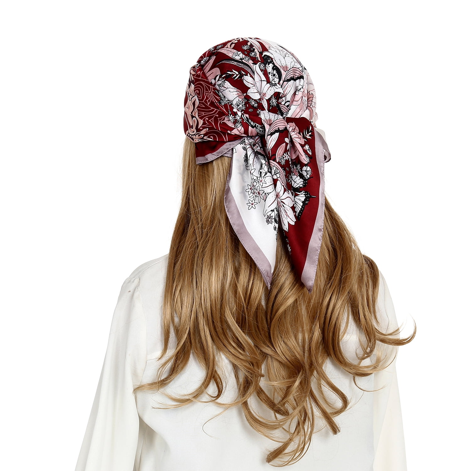 RIIQIICHY 27.5 Inch Women Head Scarf Like Silk Satin Hair Scarf for
