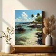 thumbnail image 6 of Tropical Beach Landscape Oil Painting Canvas Print, Coastal Decor for Living Room, Bedroom, Office, Vacation Home, Beach House, 6 of 8