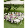 thumbnail image 4 of Outdoor Tablecloth with Umbrella Hole for Patio/Picnic/Party/Camping, Purple Green Botanical Waterproof Table Cloth Rectangle Table Cover Washable, Spring Floral Summer Rustic (60"x 84"), 4 of 8