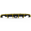 Ikon Motorsports Compatible with 15-23 Charger SRT Rear Diffuser W/ Clear LED Lamp & Yellow Reflective Tape