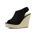 thumbnail image 1 of BLISSFUL STEP Sandales Compensées à Plateforme Espadrilles pour Femmes Noir 6, 1 of 8
