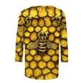 thumbnail image 5 of CYMMPU Tunic Tops 3/4 Sleeve Loose Fit Fall Fashion Shirts Blouses for Women Dressy Casual Bee Pattern Spring Tops Crew Neck Lightweight Basic T-Shirts Multicolor M, 5 of 5