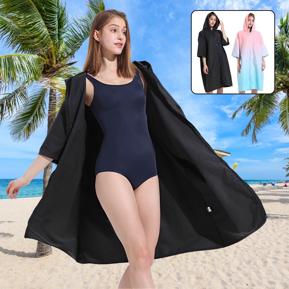 CNKOO Surf Poncho Changing Robe with Hood Quick Dry Microfiber Wetsuit Changing Towel for Surfing Men Women