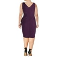 thumbnail image 2 of ALEX EVENINGS Womens Purple Embellished Sleeveless V Neck Above The Knee Cocktail Faux Wrap Dress 16, 2 of 2