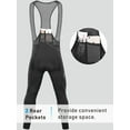 thumbnail image 3 of Leopatrix Men's Winter Cycling Bib Pants 4D Padded Thermal Water Resistant Bike Tights Cold Weather Warm Pockets, 3 of 5