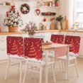 thumbnail image 2 of Red Christmas Chair Covers Set of 1 Shiny Star Xmas Tree Balls Snowflakes Winter Chair Back Covers Stretch Removable Washable Slipcovers Protector for Dining Room Kitchen Party Decor, 2 of 5