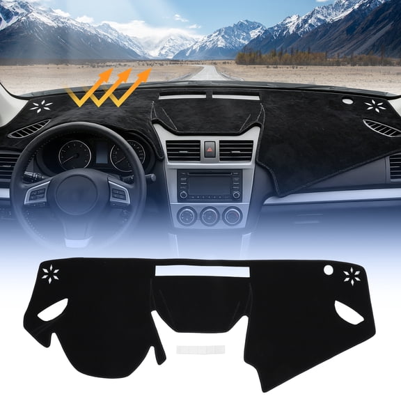 Dashboard Cover for Subaru Forester XV Crosstrek 2019-2024 Interior Polyester Dash Cover Mat Pad Carpet Non-Slip Dashboard Protector Sunshine UV & Heat Resistant Black