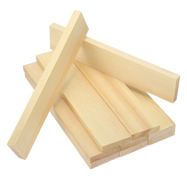 Uxcell 10Pcs Tiras de Madera, 11/32" x 1‑5/8" x 8" Palitos de Madera Delgados, Dowel de Madera Cuadrada Sin Terminar para Manualidades DIY y Fabricación de Modelos - 9x40x200mm