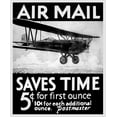 thumbnail image 2 of Vintage Apple Collection 20x23 Black Ornate Wood Framed with Double Matting Museum Art Print Titled - Airmail Saves Time, 2 of 4