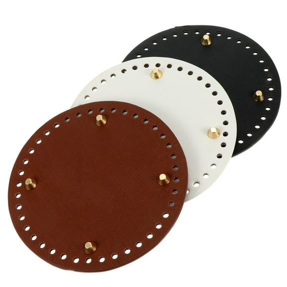 UPOUART 3PCS PU Bag Bottom Support for DIY Projects Round Design Knitting Crochet Accessory