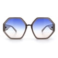 thumbnail image 5 of Womens Octagonal Oversized Retro Chic Fashion Double Rim Sunglasses Beige - Blue Beige, 5 of 8