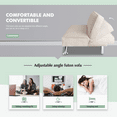 Lacoo Linen Futon Sofa Bed Modern Convertible Fabric Folding Recliner ...