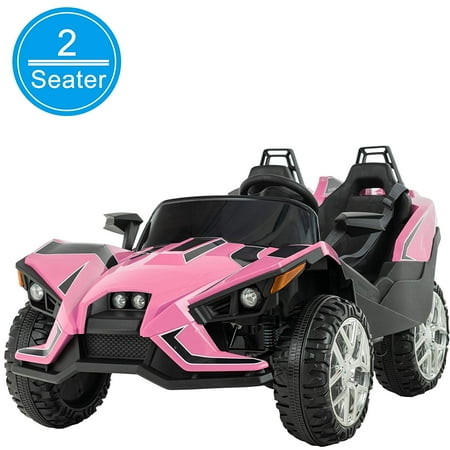 Uenjoy Kids Ride on Cars 12V Electric Motorized Vehicles Large Truck with Remote Control 2 Speed Pink