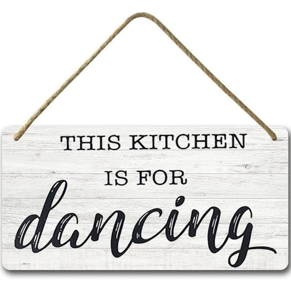 6x12 IN This Kitchen is for Dancing Funny Kicthen Signs,Rustic Wood Wall Hanging Art for Farmhouse Home Décor