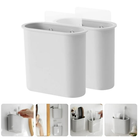 FRCOLOR 2pcs Wall Mount Organizer Draining Wall Comb Storage Holder Cosmetic Storage Holder