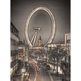 thumbnail image 2 of Frank, Assaf 19x24 Gold Ornate Wood Framed with Double Matting Museum Art Print Titled - Night shot of London street with Millennium wheel in background, 2 of 4