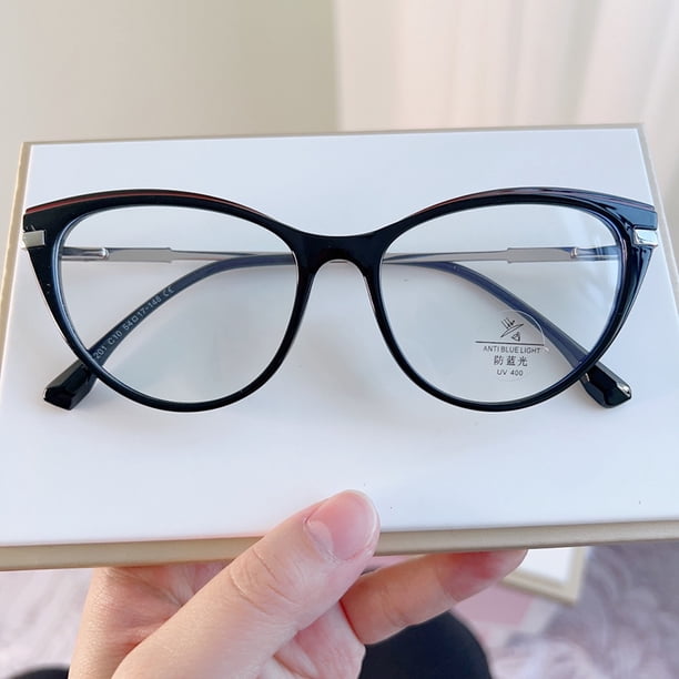 El espejo con marco de ojo de gato de moda se puede equipar con un marco de gafas de mariposa con luz anti-azul