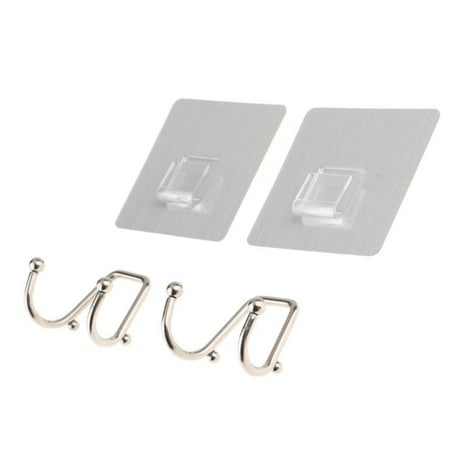 

2 Pieces Non-Trace Adhesive Wall Hook Plastic And Stainless Steel Elegant Appearance - . #2