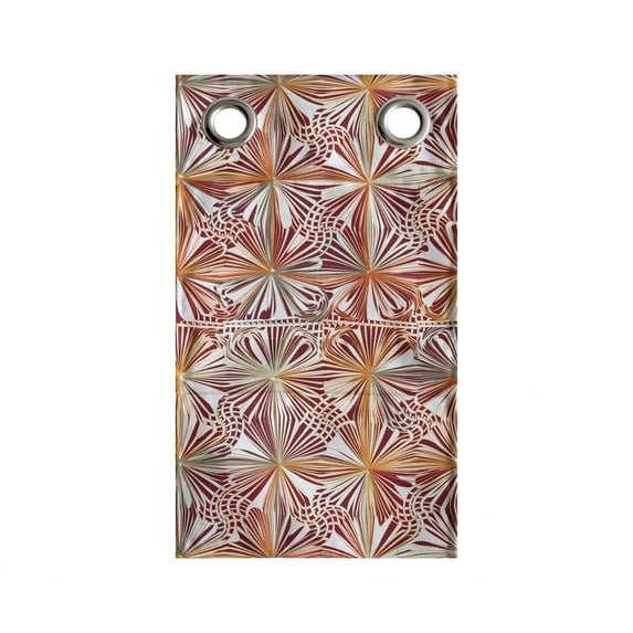 Spring Hanging Pocket Organizer, Traditional Bohemian Style Flower Pattern and Swirly Leaves Petals, Printed Polyester Storage Bag with Pockets, 9" x 27", Burgundy Orange and White