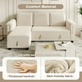 thumbnail image 4 of Homall L-Shaped Sofa Bed with Reversible Storage Chaise Convertible Modern Sectional Couch for Living Room,Corduroy Beige, 4 of 8