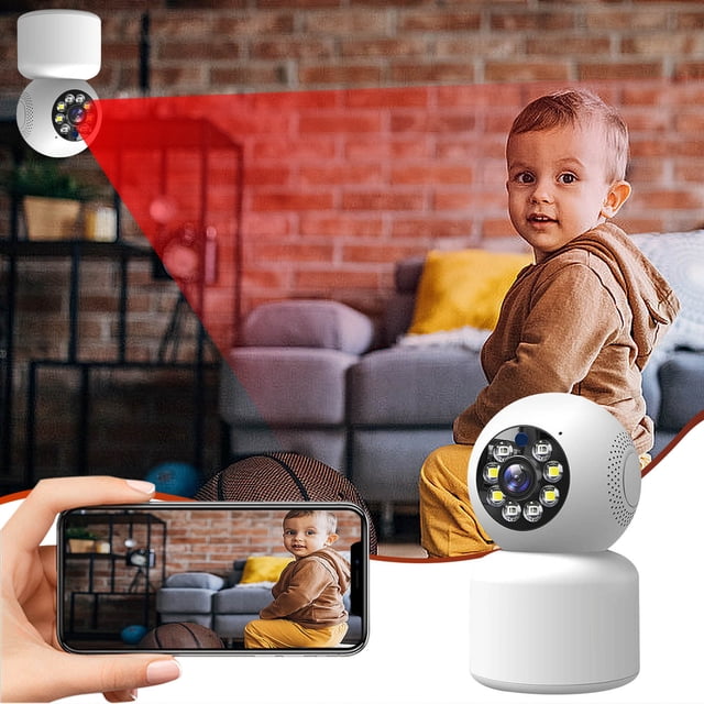 XWSHYW Aparatos Electrónicos Cámara Inalámbrica de Visión de Alta Definición, Control Remoto Nocturno para Interiores con Teléfono Móvil, Rotación Panorámica Inteligente para Red Doméstica