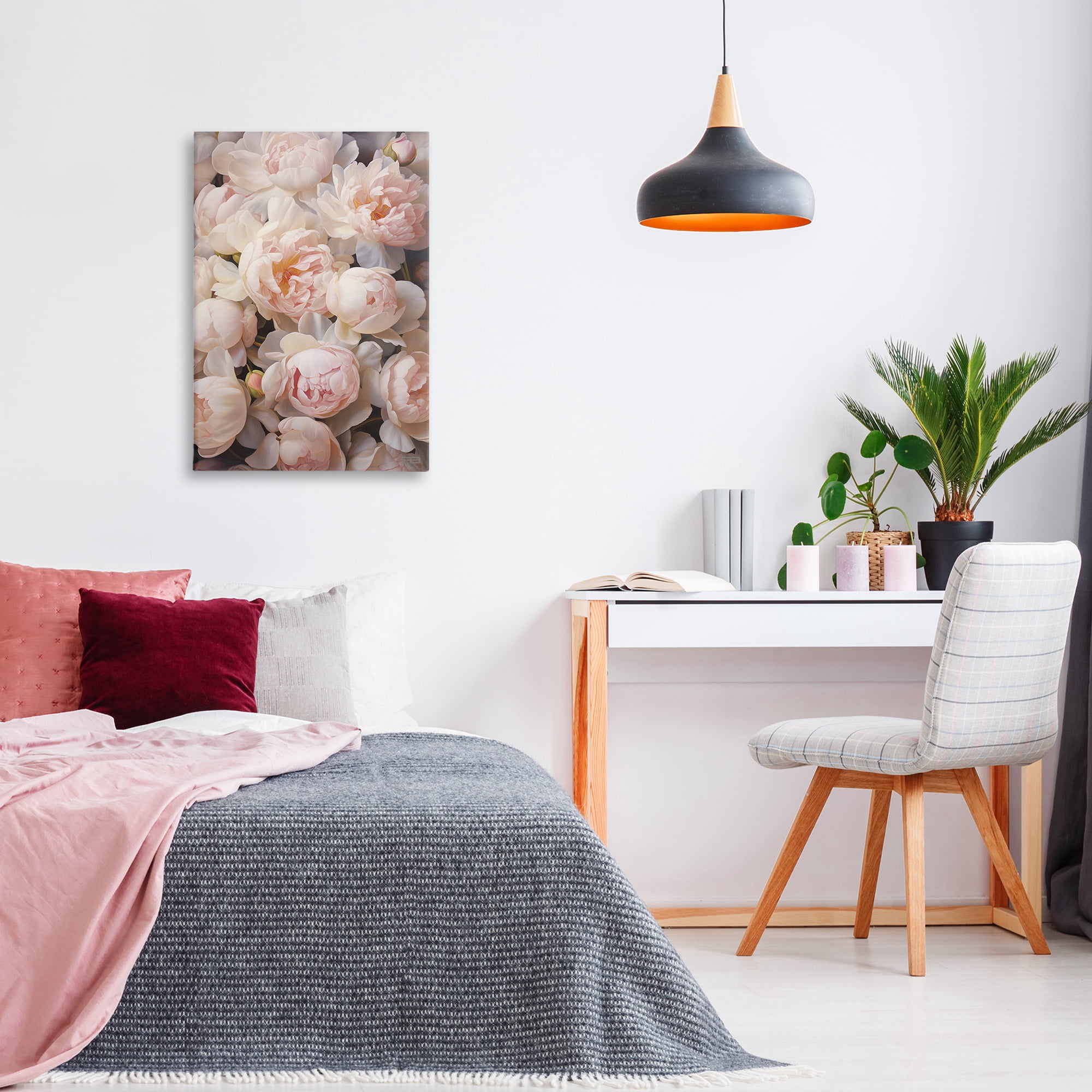 Stupell Industries Blooming Pink Peonies Botanical & Floral Painting Gallery Wrapped Canvas Art Print Wall Art, 20 x 30