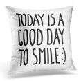 thumbnail image 1 of BSDHOME White Today is Good Day to Smile Inspirational Inscription Calligraphy Lettering Quote Design Overlay Pillow Case Pillow Cover 20x20 inch, 1 of 1