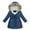 Dark Blue, variant on Kids Winter Coat With Hooded Baby Boys Girls Puffer Jackets Hooded Trench Coat Outerwear Pink A 14 Years