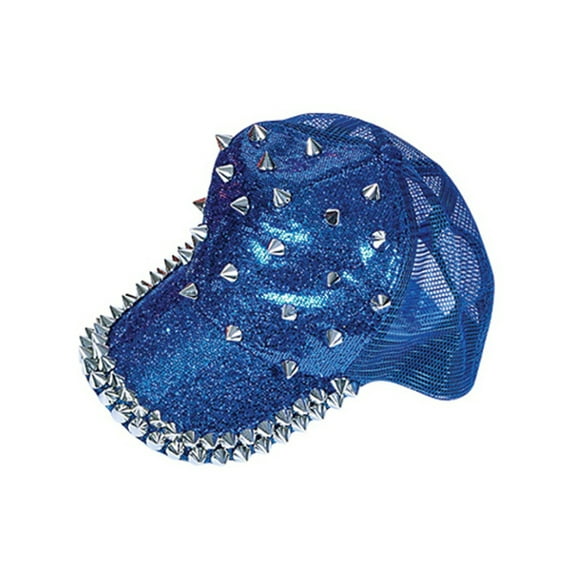 Adults Spiked Spiky Dominatrix Biker Rocker 80s Blue Baseball Cap