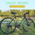 thumbnail image 3 of Adult Hybrid Bike 27 Speed Hybrid Bike Disc Brake 700C Road Bike for Men Women's City Bicycle, 90% Pre-Assembled, Multiple Colors, 3 of 7