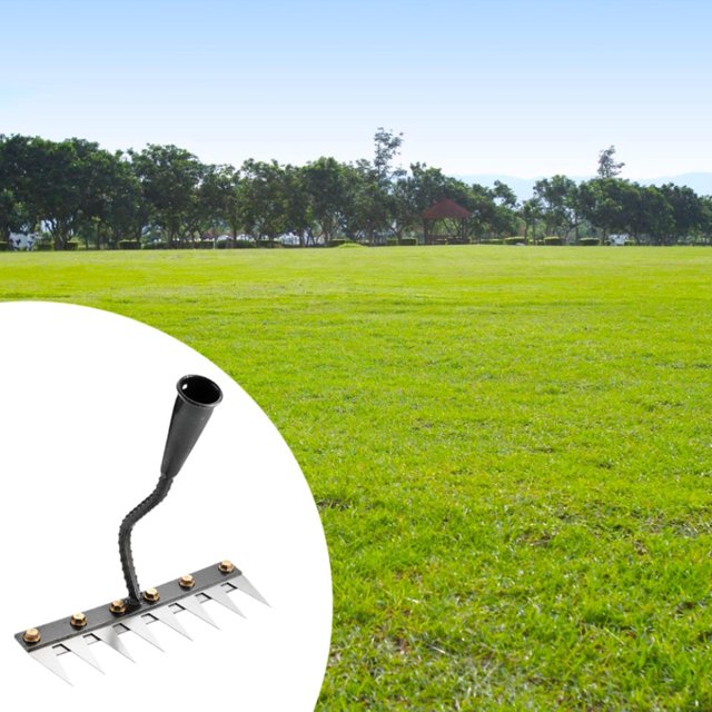 DYNWAVECA Garden Rake Gardening Hand Weeder Tool Steel Rust Resistant Remover Manual Weeder Claw for Lawn Defoliating Weeding Loosening 8 Tines
