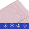 thumbnail image 3 of Cartera ultrafina con cremallera y pulsera para tarjetas de crédito para mujer Cartera de cuero pequeña y compacta, 3 of 5