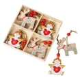 thumbnail image 2 of 12 colgantes navideños con cuerda, adornos navideños colgantes, rodajas de madera para Ángel, 2 of 9
