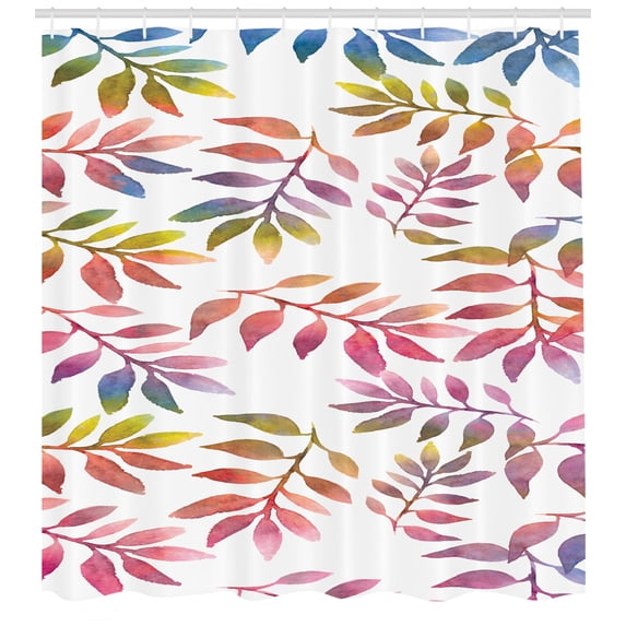Hawaiian Habitat Leaves Plants Colorful Spring Flowers Floral Shower Curtain Set