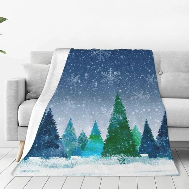 Balery Christmas Trees Manta de Felpa Suave y Acogedora – Cobija de Franela Aterciopelada para Cama, Lavable y Cálida para Sofá, Mascotas, Transpirable-40"x30"