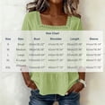 thumbnail image 2 of Craaazy Tops for Women 3/4 Sleeve Relaxed Fit Solid Color Square Neck Cotton Linen Tees for Casual Outings, Summer Vacation, 2 of 6