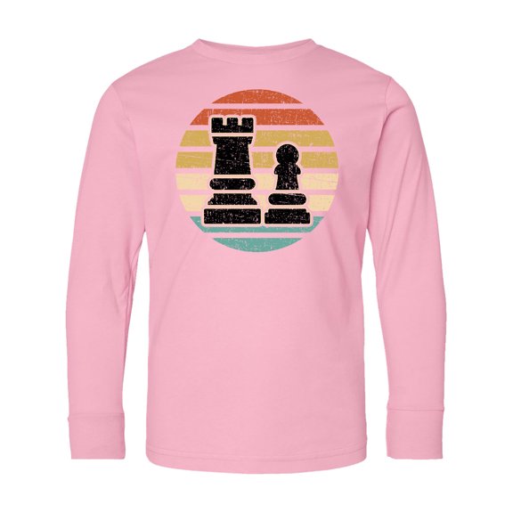 Inktastic Chess Player Retro Sunset Long Sleeve Youth T-Shirt